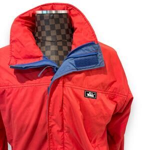 Vtg 80s Woolrich Mens Jacket Coat Red Blue Thinsulate Puffer Anorak Full Zip